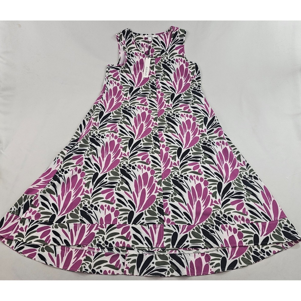 Chico's dress womens 00 US 2 zenergy fwt upf neema plumes maxi violet $119